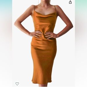 Rust color slip dress NWOT
